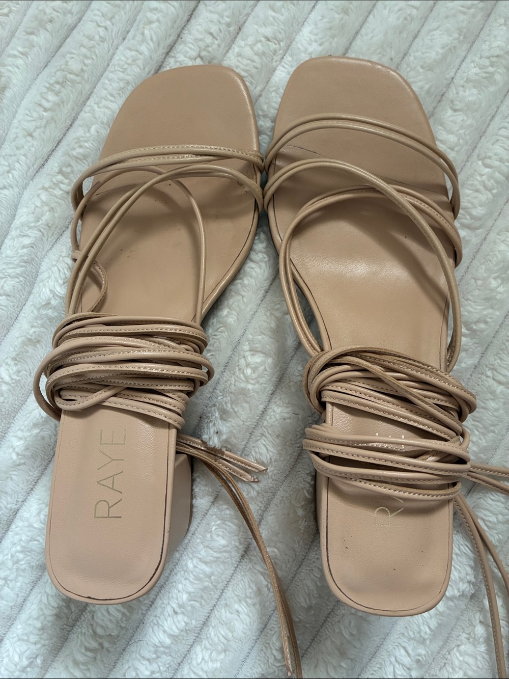 Raye Revolve Tan Strap Sandals - Picture 2 of 5